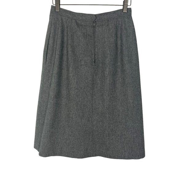 Vintage 90s Evan Picone Grey Wool Blend A Line Knee Length Small - Picture 2 of 9